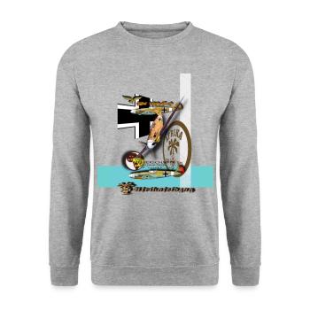 "Bf 109F-4" Africa Corps - Unisex Sweatshirt - salt & pepper - Front - Alina (178cm) & Michal (187cm)