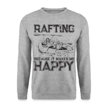 Rafting Is My Favorite Sport Boating Mountains - Unisex Sweatshirt - salt & pepper - Front - Alina (178cm) & Michal (187cm)