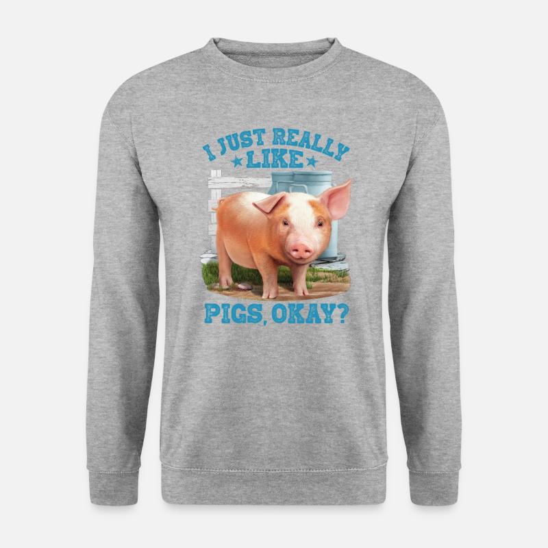 Pigs Drawing Piglet Farm - Unisex Sweatshirt - salt & pepper