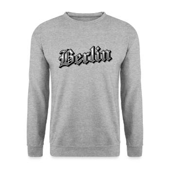 Berlin Hauptstadt Vintage Look - Unisex Pullover - Weißgrau meliert - Vorne - Alina (178cm) & Michal (187cm)