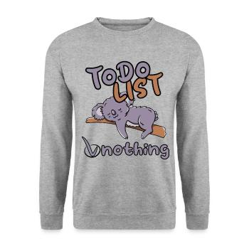 Lazy Koala To Do List Lazy Sloth - Unisex Sweatshirt - salt & pepper - Front - Alina (178cm) & Michal (187cm)