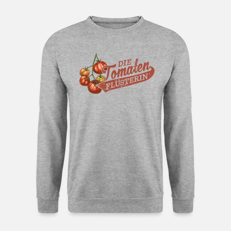 Die Tomaten Flüsterin Gärtnerin - Unisex Pullover - Weißgrau meliert