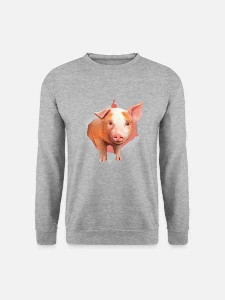 Pig drawing piglet farm - Unisex Sweatshirt - salt & pepper