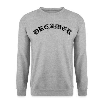 Dreamer Design - Unisex Pullover - Weißgrau meliert - Vorne - Alina (178cm) & Michal (187cm)
