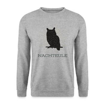 nACHTEULe - Unisex Pullover - Weißgrau meliert - Vorne - Alina (178cm) & Michal (187cm)