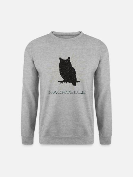 nACHTEULe - Unisex Pullover - Weißgrau meliert