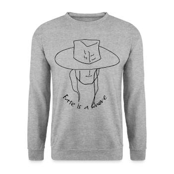 Fate is a whore.... - Unisex Sweatshirt - salt & pepper - Front - Alina (178cm) & Michal (187cm)