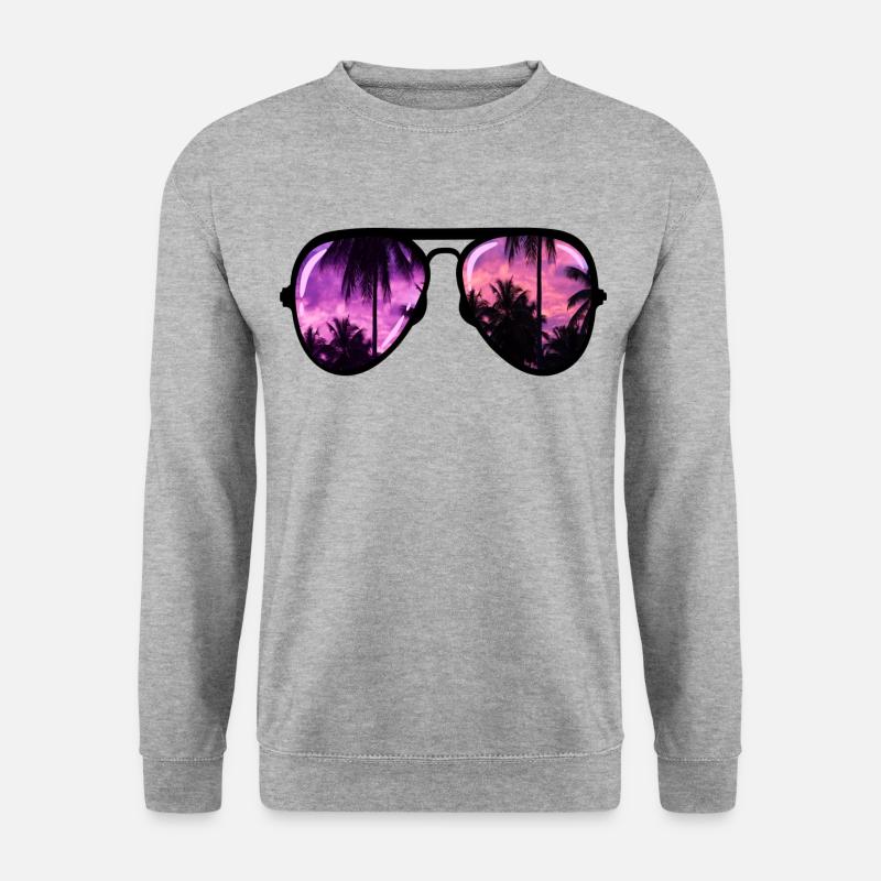 cool sunglasses with palm tree - Unisex Sweatshirt - salt & pepper