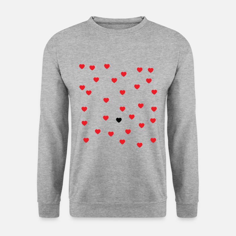 Herz - Unisex Pullover - Weißgrau meliert