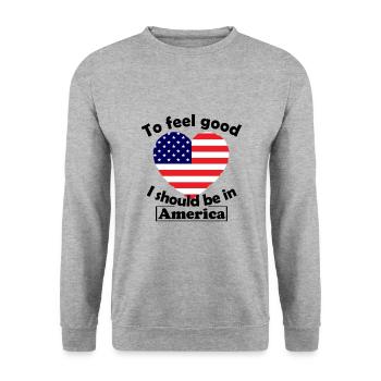 États Unis - Sweat-shirt Unisexe - gris chiné - Devant - Alina (178cm) & Michal (187cm)