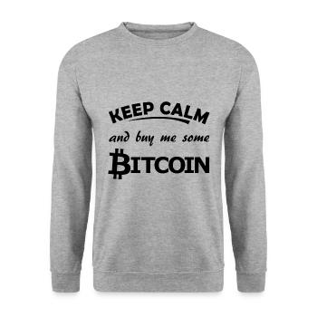 Bitcoin - Sweat-shirt Unisexe - gris chiné - Devant - Alina (178cm) & Michal (187cm)