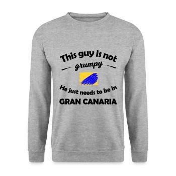 Gran Canaria Vacances - Sweat-shirt Unisexe - gris chiné - Devant - Alina (178cm) & Michal (187cm)