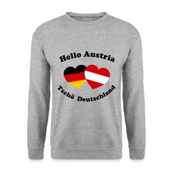 Hello Austria - Unisex Sweatshirt - salt & pepper - Front - Alina (178cm) & Michal (187cm)