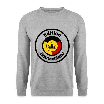 Die Edition Deutschland - Unisex Pullover - Weißgrau meliert - Vorne - Alina (178cm) & Michal (187cm)