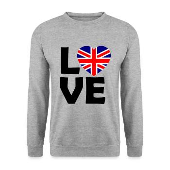 Britische Liebe - Unisex Pullover - Weißgrau meliert - Vorne - Alina (178cm) & Michal (187cm)