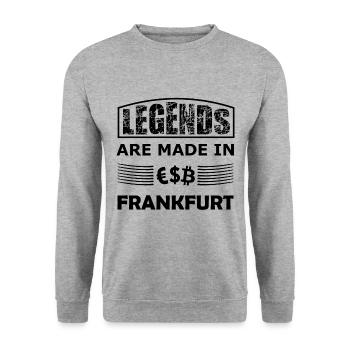 Frankfurter Legenden - Unisex Pullover - Weißgrau meliert - Vorne - Alina (178cm) & Michal (187cm)