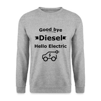 Hallo Elektroauto - Unisex Pullover - Weißgrau meliert - Vorne - Alina (178cm) & Michal (187cm)