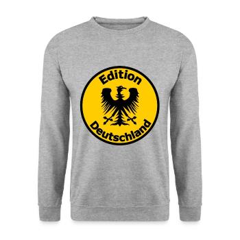 Die Deutschen - Unisex Pullover - Weißgrau meliert - Vorne - Alina (178cm) & Michal (187cm)