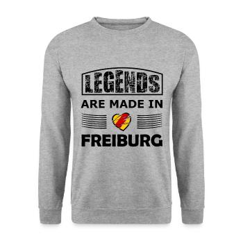 Legends in Freiburg - Unisex Sweatshirt - salt & pepper - Front - Alina (178cm) & Michal (187cm)