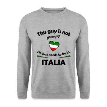 Grumpy in Italia - Unisex Sweatshirt - salt & pepper - Front - Alina (178cm) & Michal (187cm)