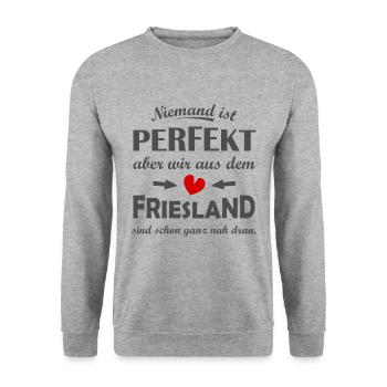 Friesländer - Unisex Pullover - Weißgrau meliert - Vorne - Alina (178cm) & Michal (187cm)
