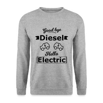 Bonjour les voitures électriques - Sweat-shirt Unisexe - gris chiné - Devant - Alina (178cm) & Michal (187cm)