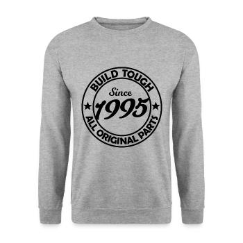 Fabriqué en 1995 - Sweat-shirt Unisexe - gris chiné - Devant - Alina (178cm) & Michal (187cm)
