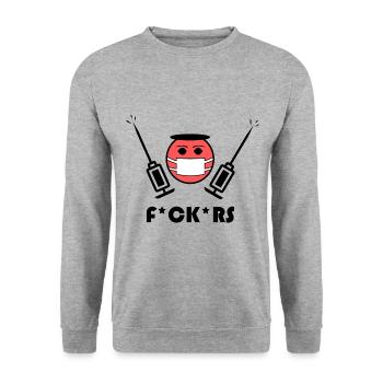 The pandemic strikes back - Unisex Sweatshirt - salt & pepper - Front - Alina (178cm) & Michal (187cm)