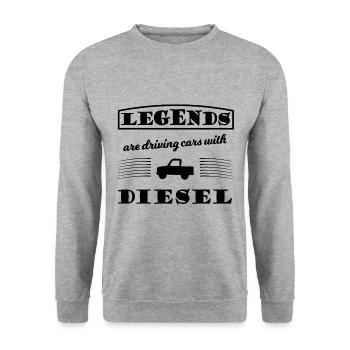 Le conducteur diesel - Sweat-shirt Unisexe - gris chiné - Devant - Alina (178cm) & Michal (187cm)