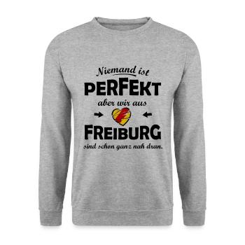 Die perfekten Freiburger - Unisex Pullover - Weißgrau meliert - Vorne - Alina (178cm) & Michal (187cm)