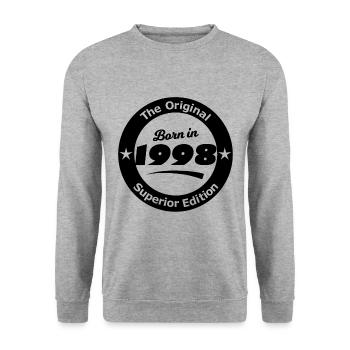 Manufactured in 1998 - Unisex Sweatshirt - salt & pepper - Front - Alina (178cm) & Michal (187cm)