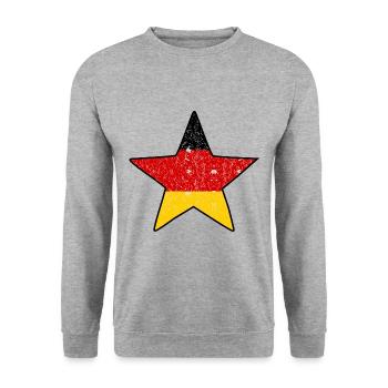 Une étoile pour l’Allemagne - Sweat-shirt Unisexe - gris chiné - Devant - Alina (178cm) & Michal (187cm)