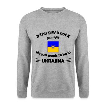 Chez soi en Ukraine - Sweat-shirt Unisexe - gris chiné - Devant - Alina (178cm) & Michal (187cm)