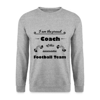 Der beste Fußball Trainer - Unisex Pullover - Weißgrau meliert - Vorne - Alina (178cm) & Michal (187cm)