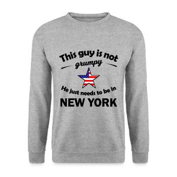 Chez lui à New York - Sweat-shirt Unisexe - gris chiné - Devant - Alina (178cm) & Michal (187cm)