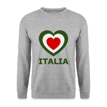 The heart of Italy - Unisex Sweatshirt - salt & pepper - Front - Alina (178cm) & Michal (187cm)