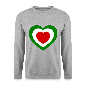 Un cœur pour Italia - Sweat-shirt Unisexe - gris chiné - Devant - Alina (178cm) & Michal (187cm)