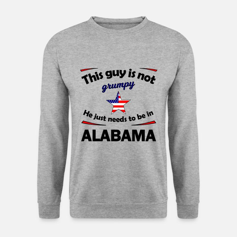 Zuhause in Alabama - Unisex Pullover - Weißgrau meliert