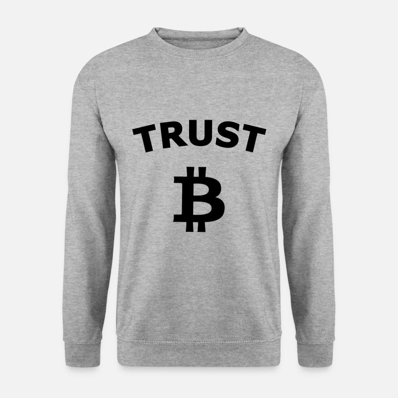 Vertrauen in Coins - Unisex Pullover - Weißgrau meliert