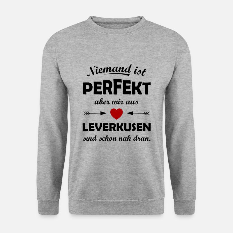 Daheim in Leverkusen - Unisex Pullover - Weißgrau meliert