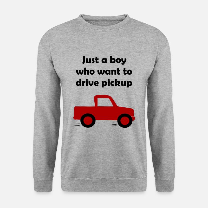 Pickup Truck Fahrer - Unisex Pullover - Weißgrau meliert