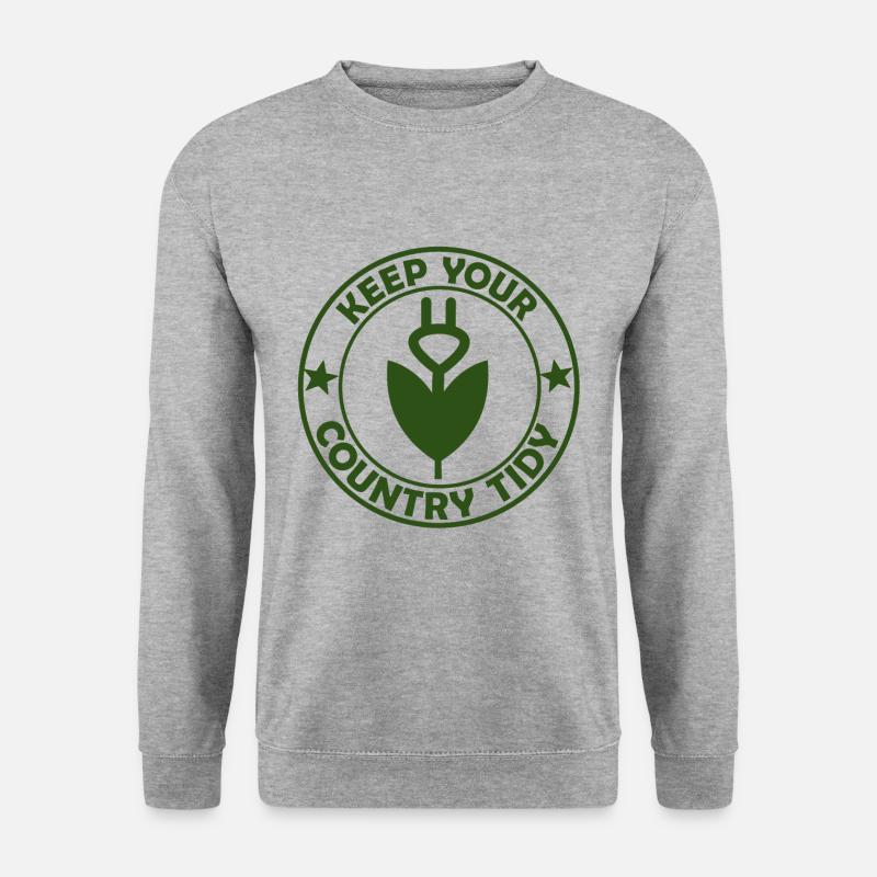 Umwelt und Elektroautos - Unisex Pullover - Weißgrau meliert