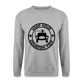 Autocollants électriques pour l’environnement - Sweat-shirt Unisexe - gris chiné - Devant - Alina (178cm) & Michal (187cm)