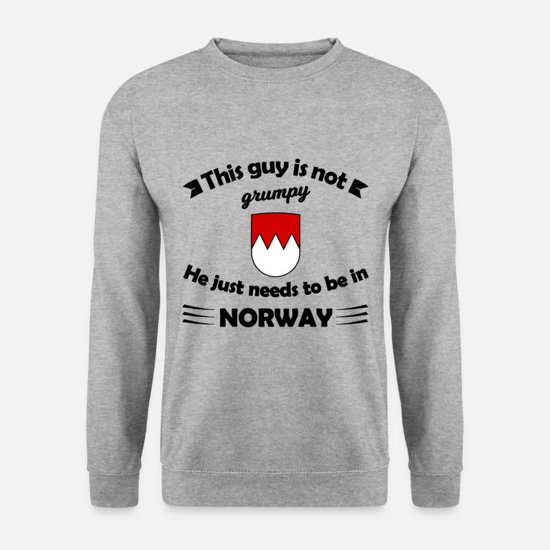 Norwegen - Unisex Pullover - Weißgrau meliert