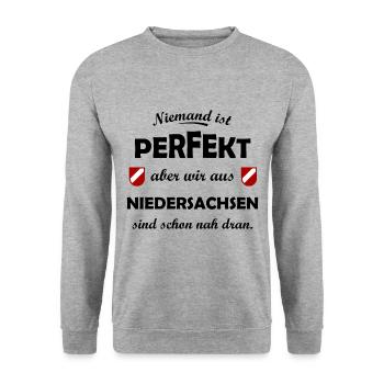 Die Niedersachsen - Unisex Pullover - Weißgrau meliert - Vorne - Alina (178cm) & Michal (187cm)