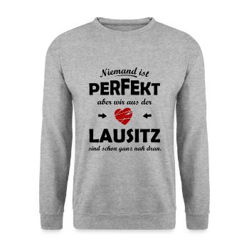 Die Lausitz - Unisex Pullover - Weißgrau meliert - Vorne - Alina (178cm) & Michal (187cm)