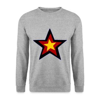 Zuhause in Germany - Unisex Pullover - Weißgrau meliert - Vorne - Alina (178cm) & Michal (187cm)