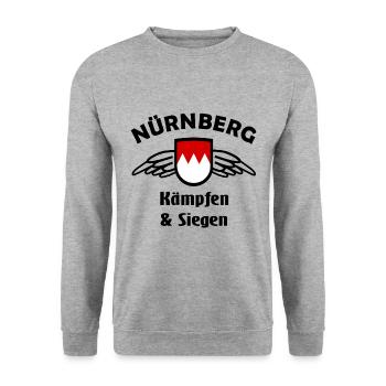 Die Nürnberg Unterstützer - Unisex Pullover - Weißgrau meliert - Vorne - Alina (178cm) & Michal (187cm)