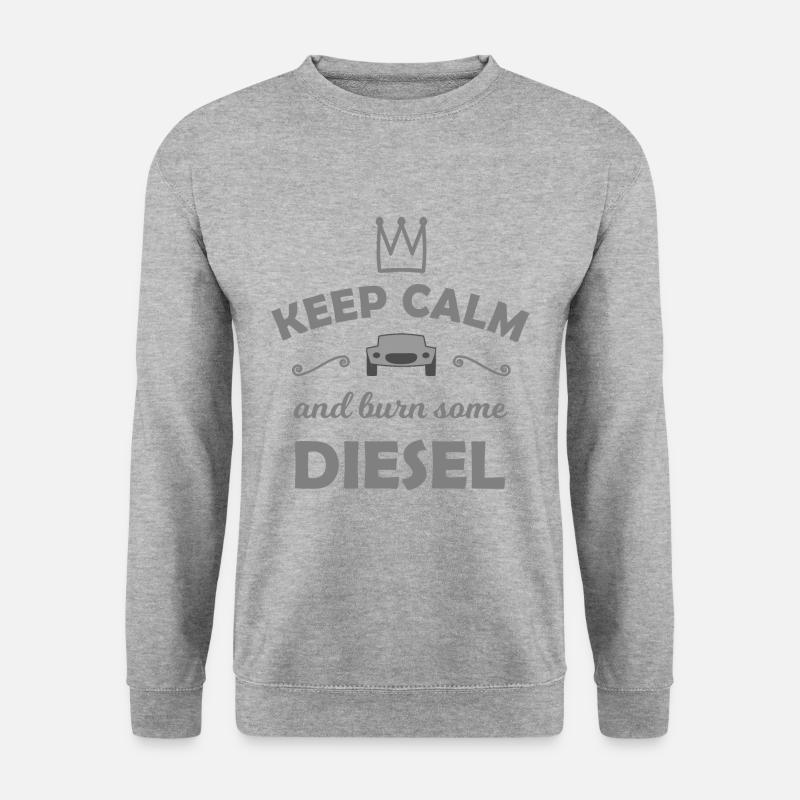 Diesel und Hubraum - Unisex Pullover - Weißgrau meliert