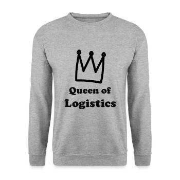 Die Queen des Transports - Unisex Pullover - Weißgrau meliert - Vorne - Alina (178cm) & Michal (187cm)